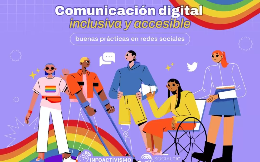 Ilustración de comunicación digital inclusiva